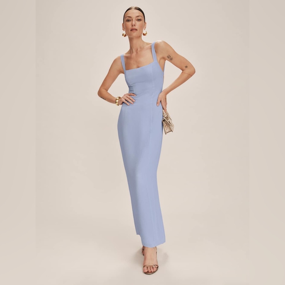 Reformation Chime Dress in Ice Water Size 6